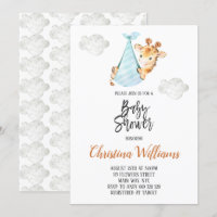 Neutral Baby Shower Giraffe Cub Minimal Niedlich