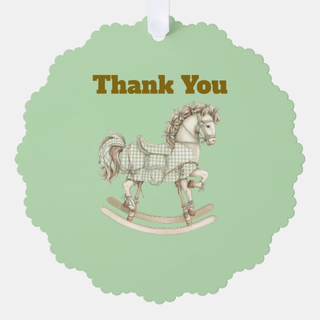 Neutral Baby Shower Thank You Paper Ornament Karte (Vorderseite)