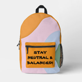NEUTRAL & BALANCED-Rucksack bleibe Druckknopfbeute Bedruckter Rucksack