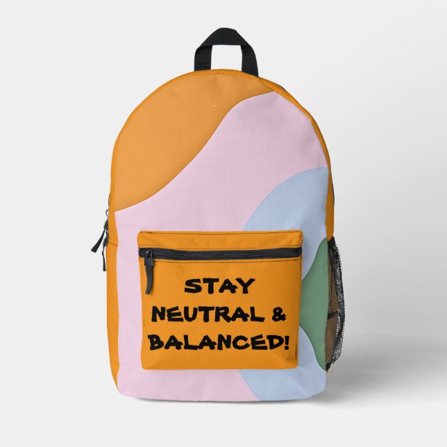 NEUTRAL & BALANCED-Rucksack bleibe Druckknopfbeute Bedruckter Rucksack (Vorderseite)