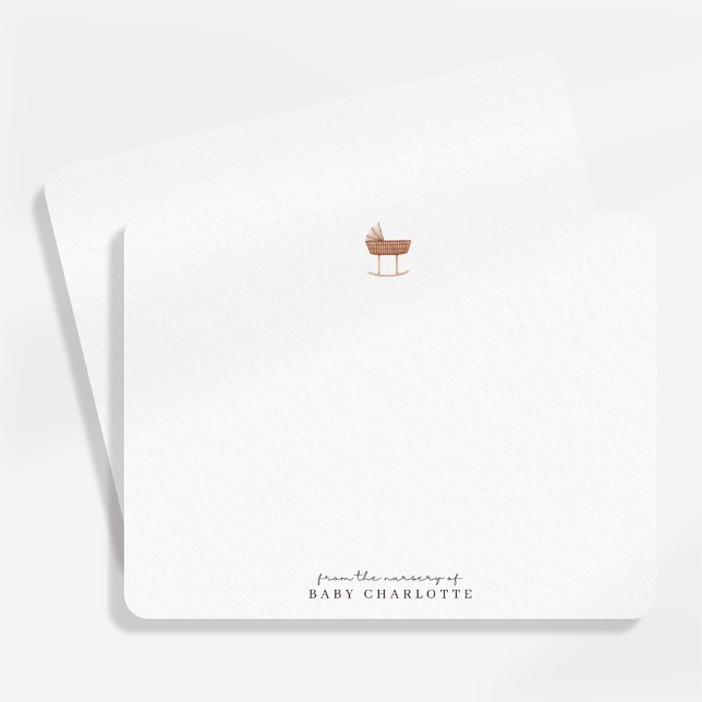 Neutral Bassinet Nursery Note Card Einladung (Von Creator hochgeladen)