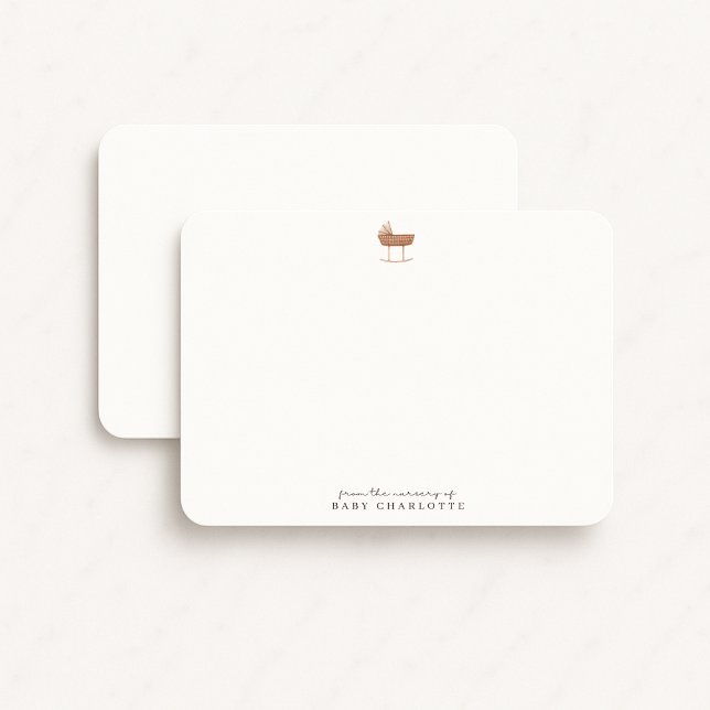 Neutral Bassinet Nursery Note Card Einladung (Von Creator hochgeladen)