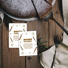 Neutral Batter Up Baseball Books For Baby Shower Begleitkarte