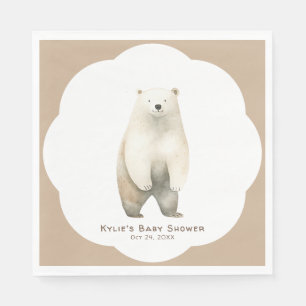Neutral Bear Bear Baby Shower Serviette
