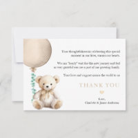 Neutral Bearly Wait Baby Dusche Danke Karte