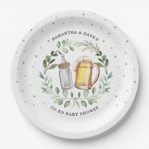 Neutral Beer Couples Baby Dusche Grüne Cheers Pappteller