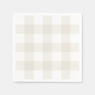 Neutral Beige Gingham Napkins Serviette