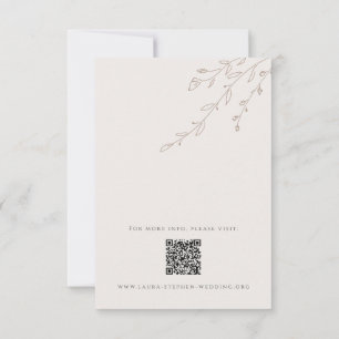 Neutral Beige Hochzeitkarte QR Code Einladung