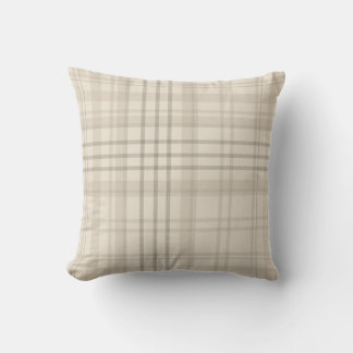 Neutral Beige Plaid Kissen