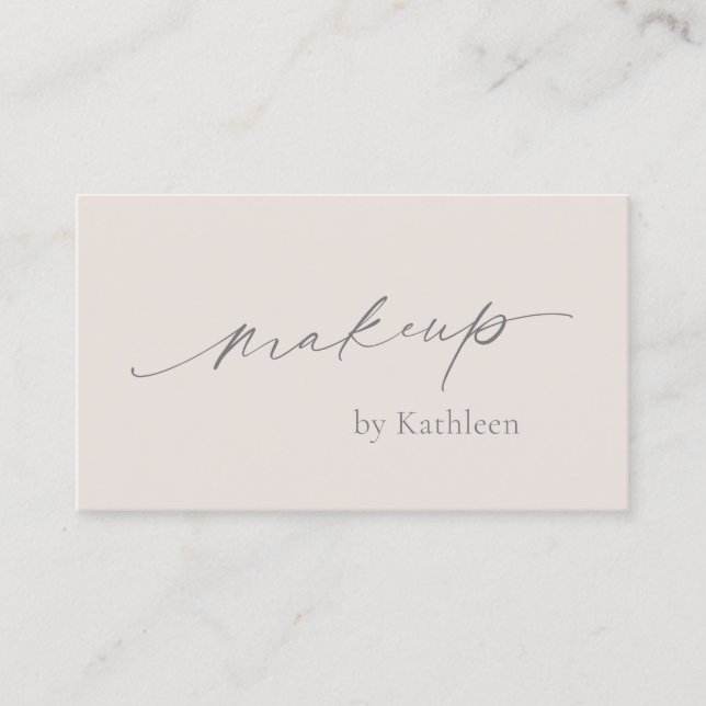 Neutral Beige QR Code Elegant Makeup Artist Modern Visitenkarte (Vorderseite)
