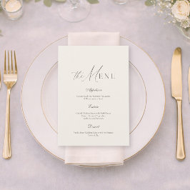 Neutral Beige Stripe Wedding Menu Einladung