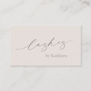 Neutral Beige Tan QR Code Elegante Lashes Moderne Visitenkarte