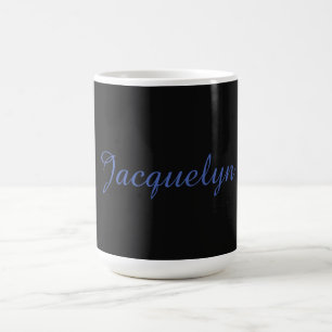 Neutral Black & Blue Schlicht Elegante Moderner Na Kaffeetasse