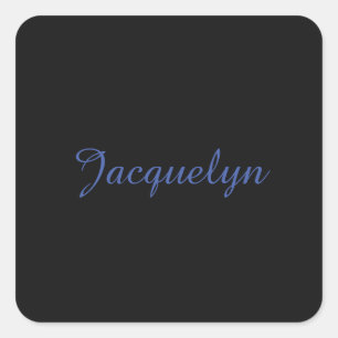 Neutral Black & Blue Schlicht Elegante Moderner Na Quadratischer Aufkleber