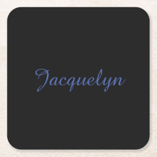 Neutral Black & Blue Schlicht Elegante Moderner Na Rechteckiger Pappuntersetzer