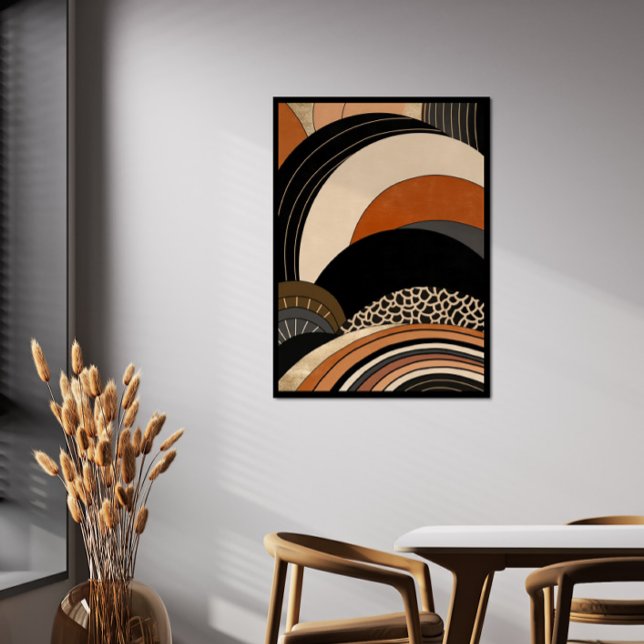 Neutral Black Orange Modern Boho Poster (Von Creator hochgeladen)