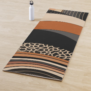 Neutral Black Orange Modern Boho Yogamatte
