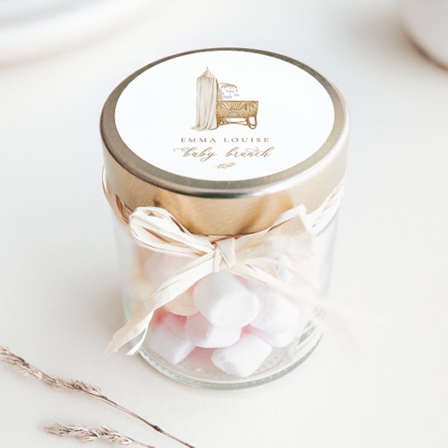 Neutral Boho Baby Brunch Runder Aufkleber (Von Creator hochgeladen)