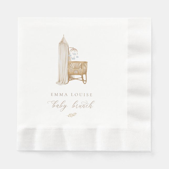 Neutral Boho Baby Brunch Serviette (Vorderseite)