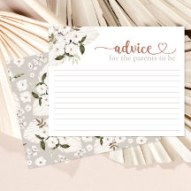 Neutral Boho Baby Shower Advice Card