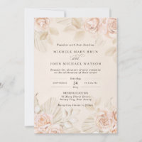 Neutral Boho Beige Tan Blush Rose Blumenhochzeit