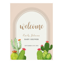 Neutral Boho Cactus Arch Baby Shower Willkommen