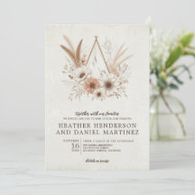 Neutral Boho Floral mit Details Hochzeit