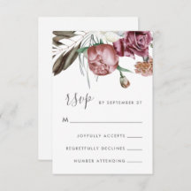 Neutral Boho Floral Modern Script Wedding
