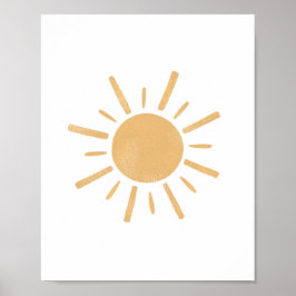 Neutral Boho Gelbe Sonnenschein Kinderzimmer Kunst Poster