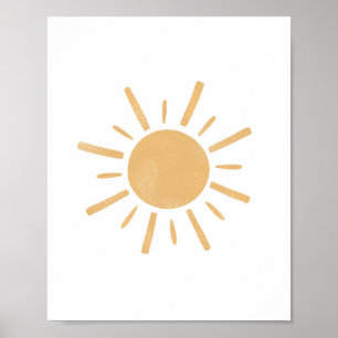 Neutral Boho Gelbe Sonnenschein Kinderzimmer Kunst Poster