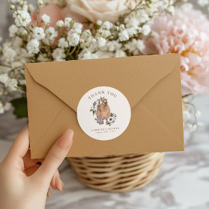 Neutral Boho Kinderzimmer Babydusche Vielen Dank Runder Aufkleber