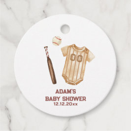 Neutral Boho Little Slugger Baseball Baby Shower Geschenkanhänger
