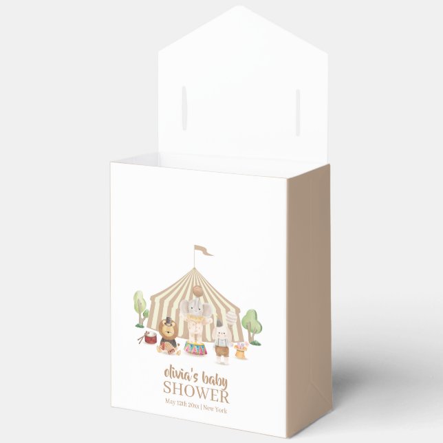 Neutral Boho Magical Safari Circus Baby Dusche Geschenkschachtel (Offen)