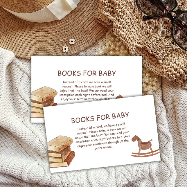 Neutral Boho neue Kapitel Bücher für Babydusche Begleitkarte (Neutral Boho New Chapter Books For Baby Shower Enclosure Card)
