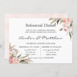 Neutral Boho Pink Peony Pampas Probe Dinner Einladung