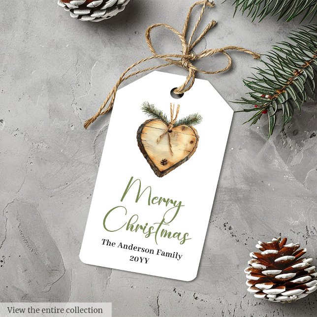 Neutral Boho Rustic Holiday Gift Tag Template Geschenkanhänger (Neutral Boho Rustic Holiday Gift Tag Template

)