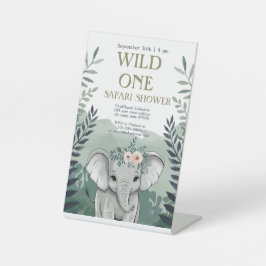 Neutral Boho Safari Baby Dusche Einladung Sockelschild