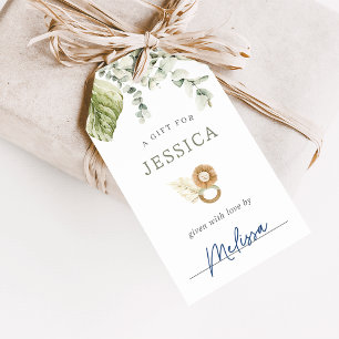 Neutral Boho Safari Babydusche Geschenkanhänger