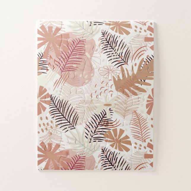 Neutral Boho Tropical Foliage Puzzle (Vertikal)