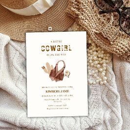 Neutral Boho Western Cactus Cowgirl Baby Shower Einladung