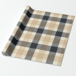Neutral-braunes Tartan-Kariertes Mustertrennpapier Geschenkpapier