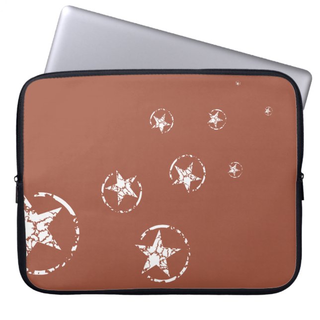 Neutral Brick Jagged Circle Stars Laptopschutzhülle (Vorderseite)