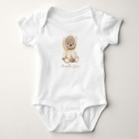 Neutral Brown Teddy Bear Personalisiert Name Baby