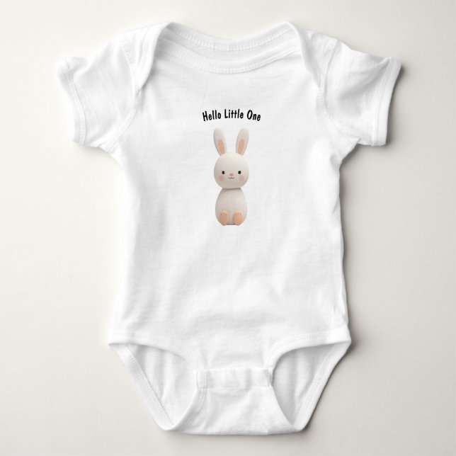 Neutral Bunny Baby Bodysuit – Newborn Gift Baby Strampler (Vorderseite)