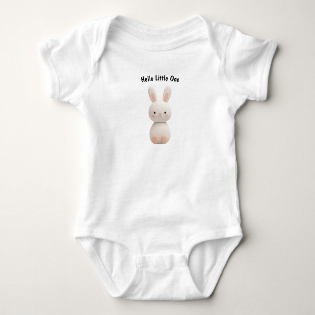 Neutral Bunny Baby Bodysuit – Newborn Gift Strampler (Vorderseite)