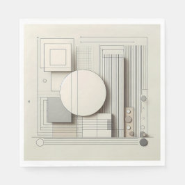 Neutral Circle Grid Serviette