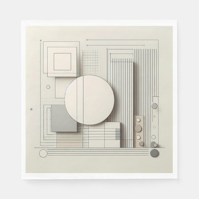 Neutral Circle Grid Serviette (Vorderseite)