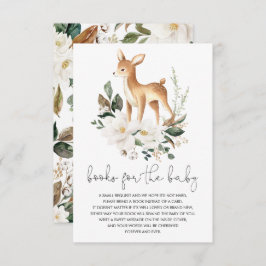 Neutral Deer White Floral Greenerary Books for Bab Begleitkarte