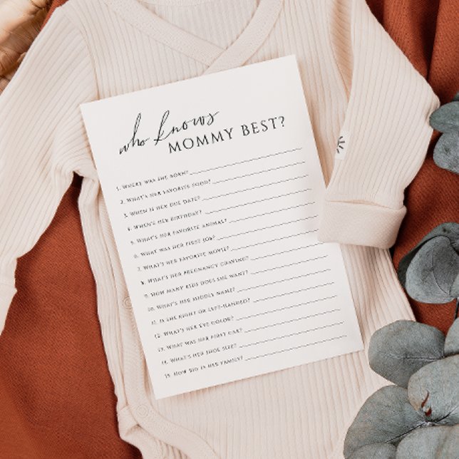 Neutral, der MOMY Baby Shower Game Card kennt Einladung (Von Creator hochgeladen)
