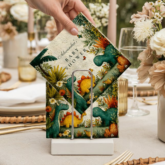 Neutral Dinosaur Baby Shower Serviette (Von Creator hochgeladen)